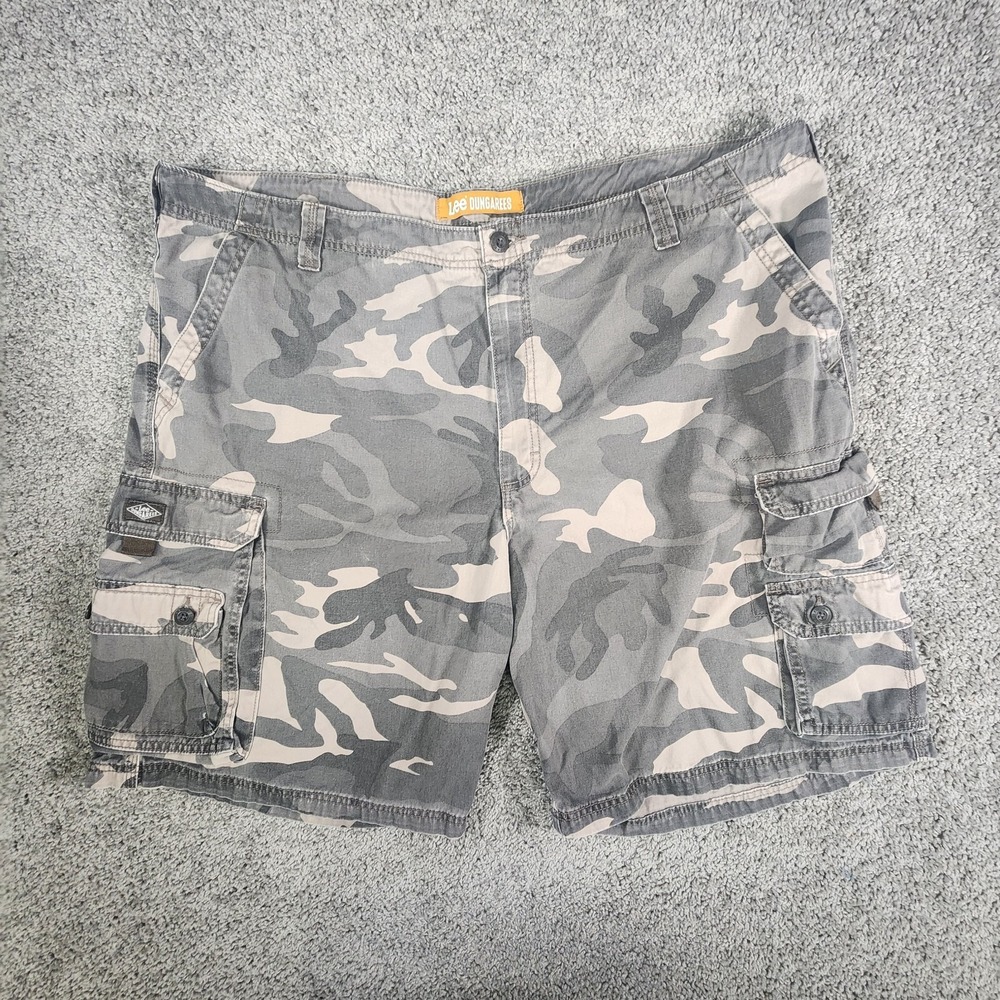 Lee Dungarees Cargo Shorts Mens 46‎ Green Camo Utility Pockets Y2k Streetwear